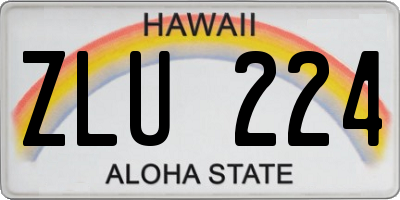 HI license plate ZLU224