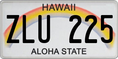 HI license plate ZLU225