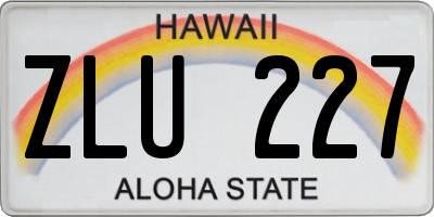 HI license plate ZLU227