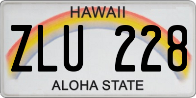 HI license plate ZLU228