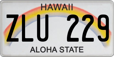 HI license plate ZLU229