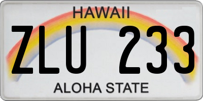 HI license plate ZLU233