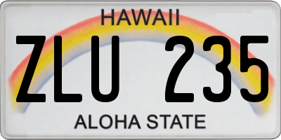 HI license plate ZLU235