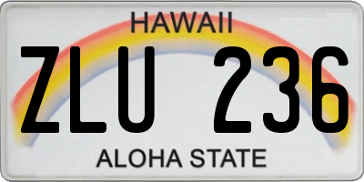 HI license plate ZLU236
