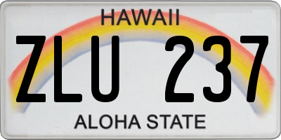 HI license plate ZLU237