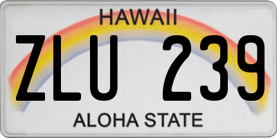 HI license plate ZLU239