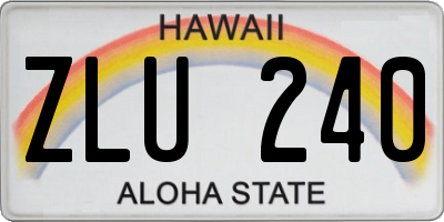 HI license plate ZLU240