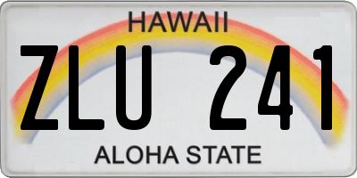 HI license plate ZLU241