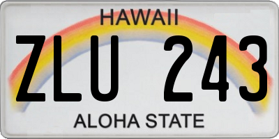 HI license plate ZLU243