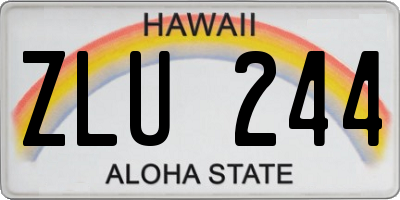 HI license plate ZLU244