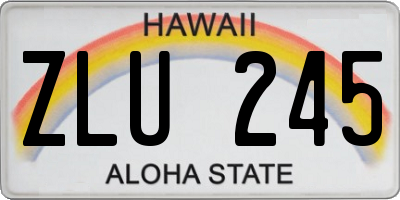 HI license plate ZLU245