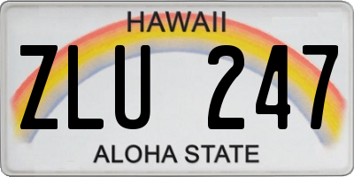 HI license plate ZLU247