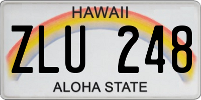 HI license plate ZLU248
