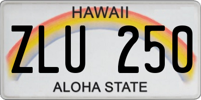 HI license plate ZLU250
