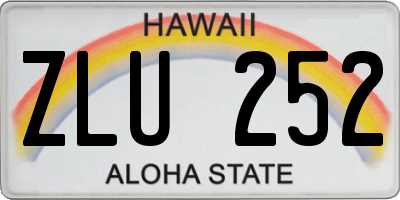 HI license plate ZLU252