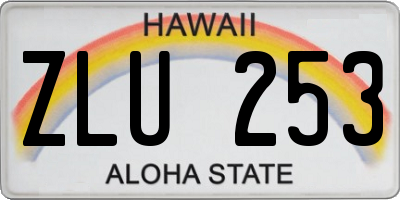 HI license plate ZLU253
