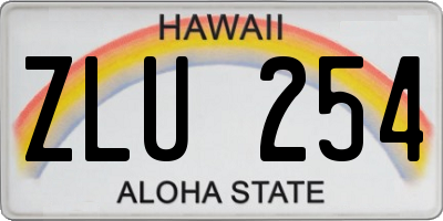 HI license plate ZLU254