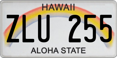 HI license plate ZLU255