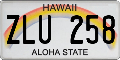 HI license plate ZLU258