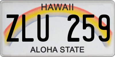 HI license plate ZLU259