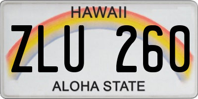 HI license plate ZLU260