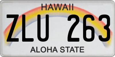 HI license plate ZLU263