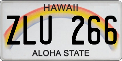 HI license plate ZLU266