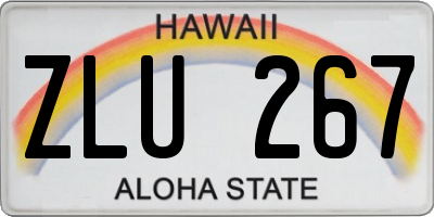 HI license plate ZLU267