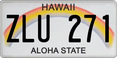 HI license plate ZLU271