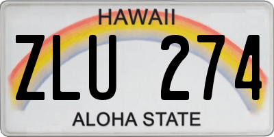 HI license plate ZLU274
