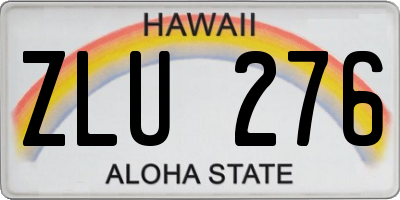 HI license plate ZLU276