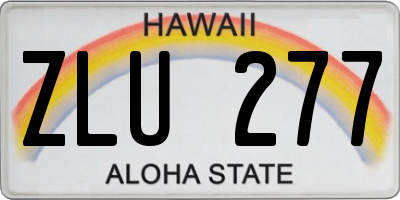 HI license plate ZLU277