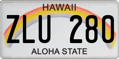 HI license plate ZLU280