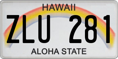 HI license plate ZLU281
