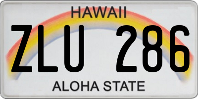 HI license plate ZLU286