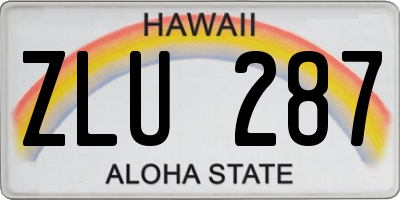 HI license plate ZLU287