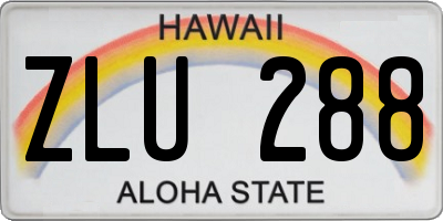 HI license plate ZLU288