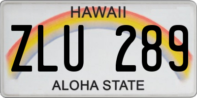 HI license plate ZLU289