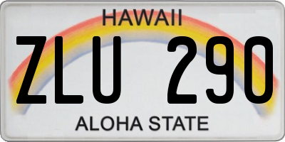 HI license plate ZLU290