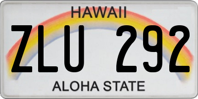 HI license plate ZLU292