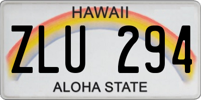 HI license plate ZLU294