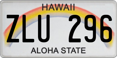HI license plate ZLU296
