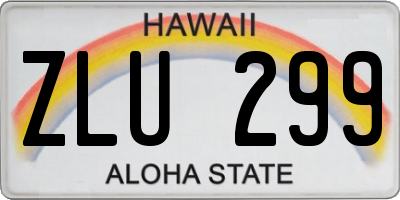 HI license plate ZLU299