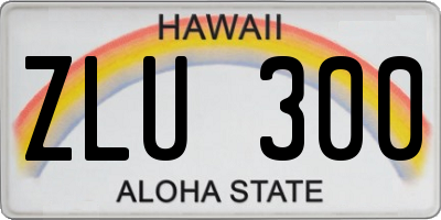 HI license plate ZLU300