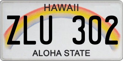 HI license plate ZLU302