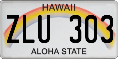 HI license plate ZLU303