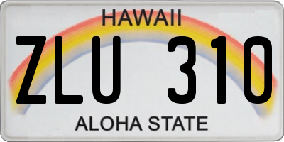 HI license plate ZLU310