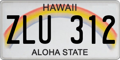 HI license plate ZLU312