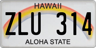 HI license plate ZLU314