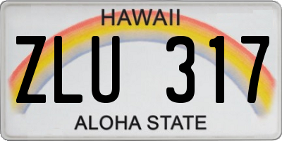 HI license plate ZLU317